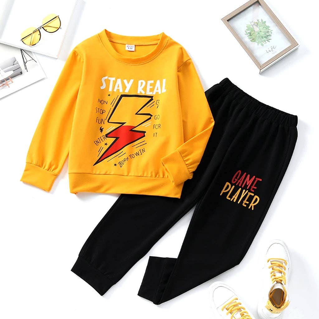 2-piece Kid Boy  Lightning  Sweatshirt and Pants Set