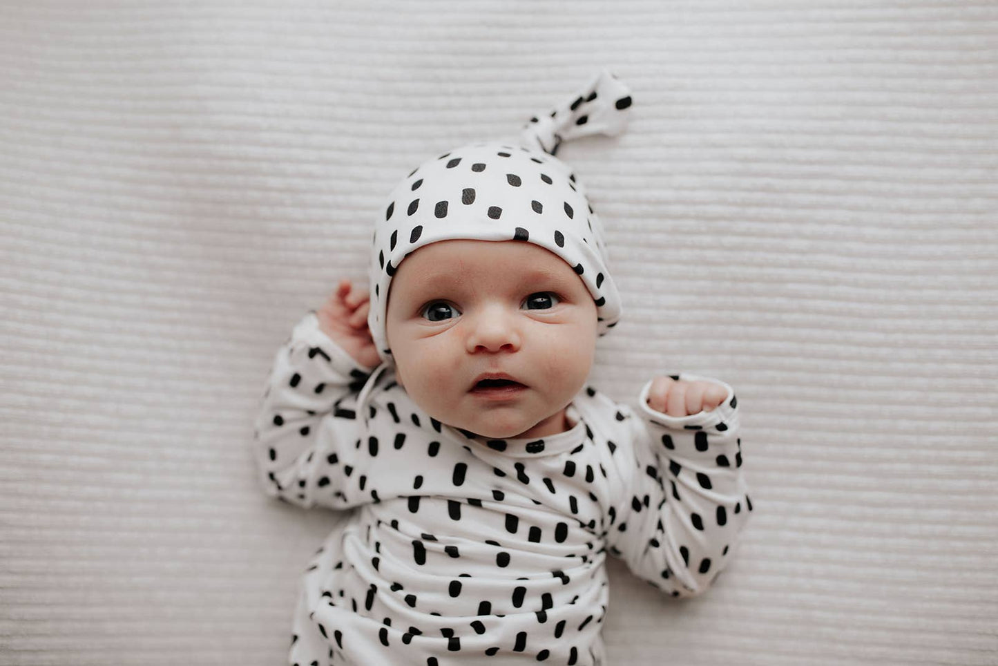 Black & White Poka Dot Knotted Gown