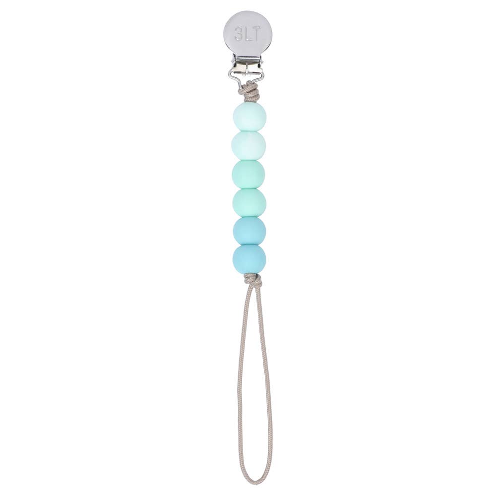 Turquoise Ombre Beaded Pacifier Clip