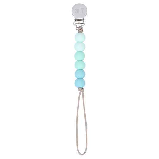 Turquoise Ombre Beaded Pacifier Clip