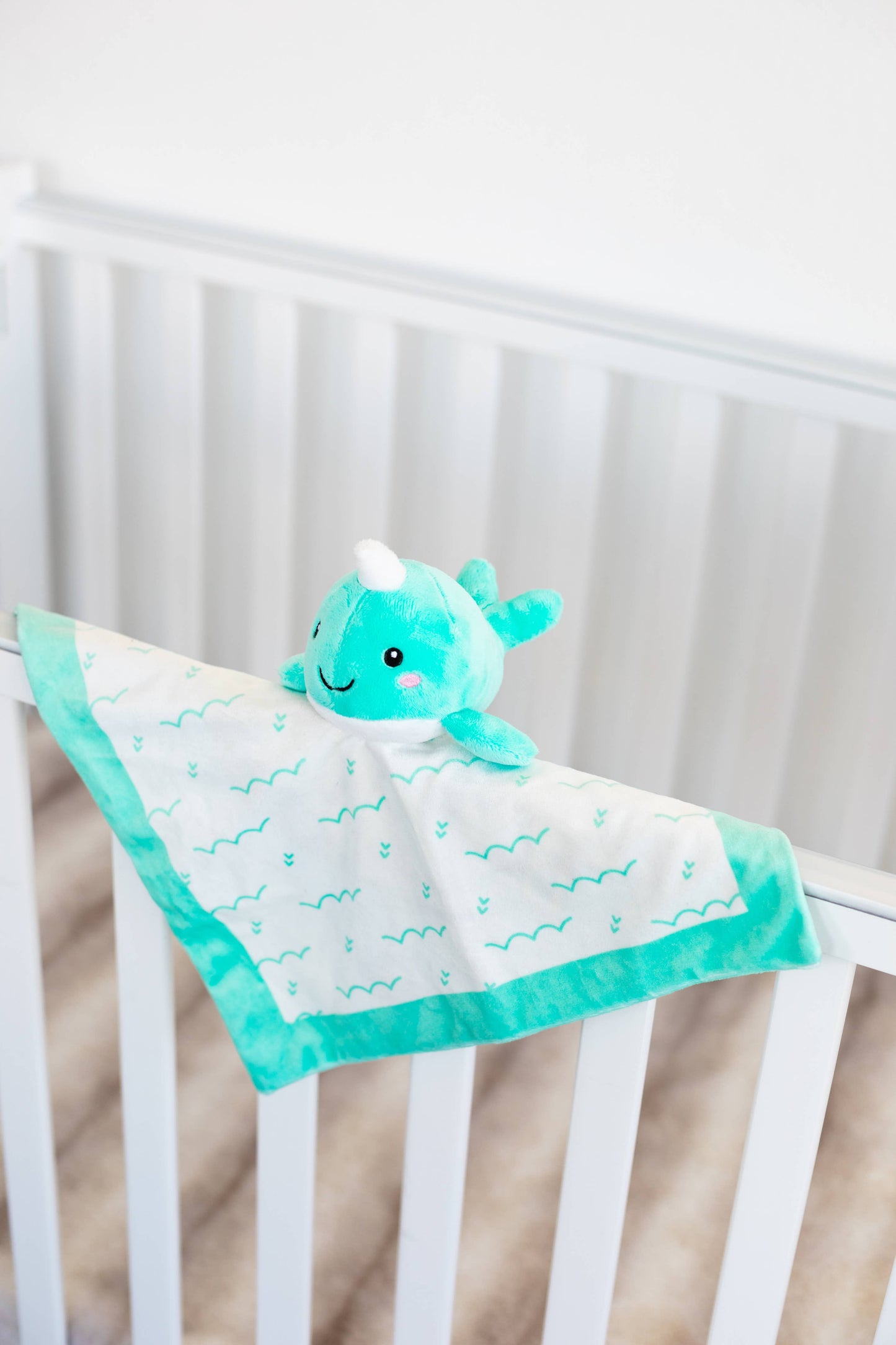 Narwhal Lovey Blanket, Baby Blanket Blue