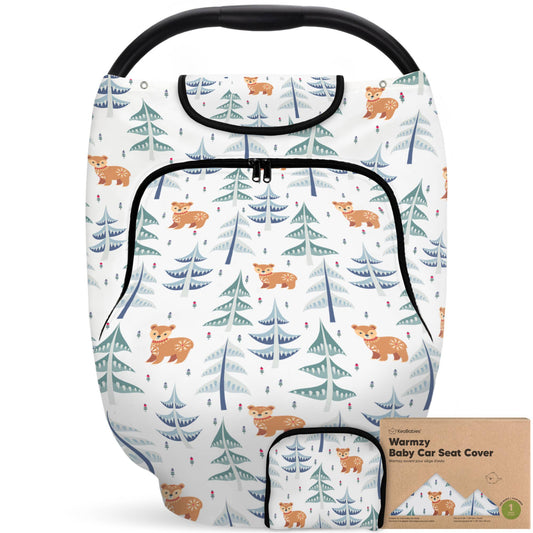 KeaBabies Warmzy Baby Carseat Cover (Wintry)