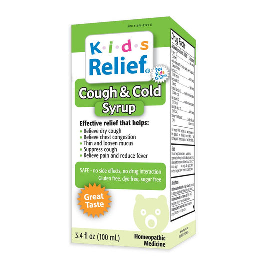 Kids Relief Cough&Cold Syrup for Kids 0-12 Years, 3.4oz