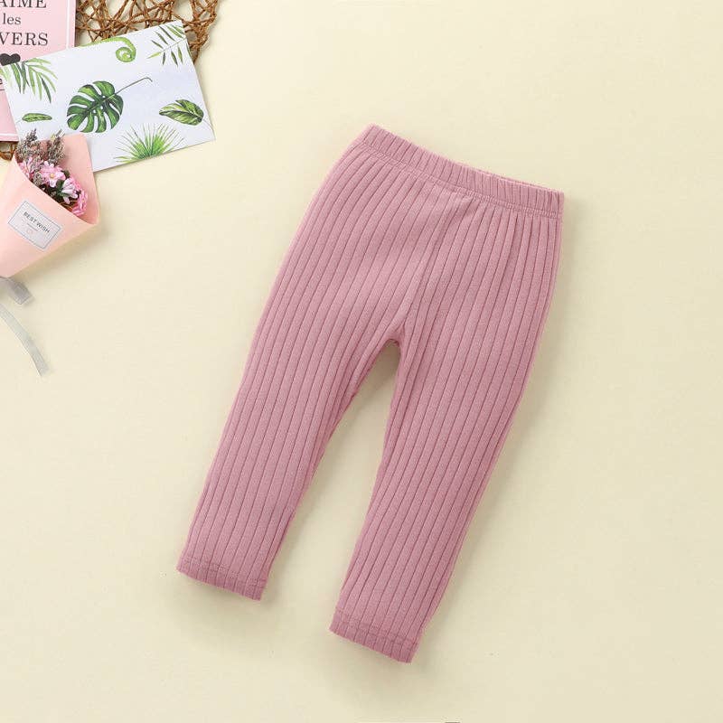 Ribbed Solid Baby Pants Leggings