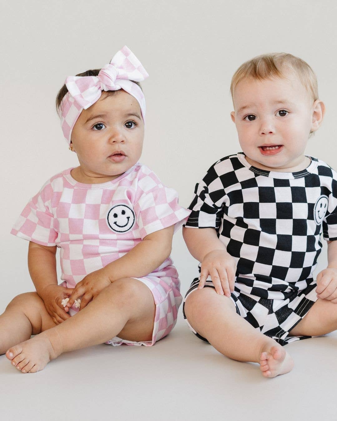 Checkered Shorts Set | Pink