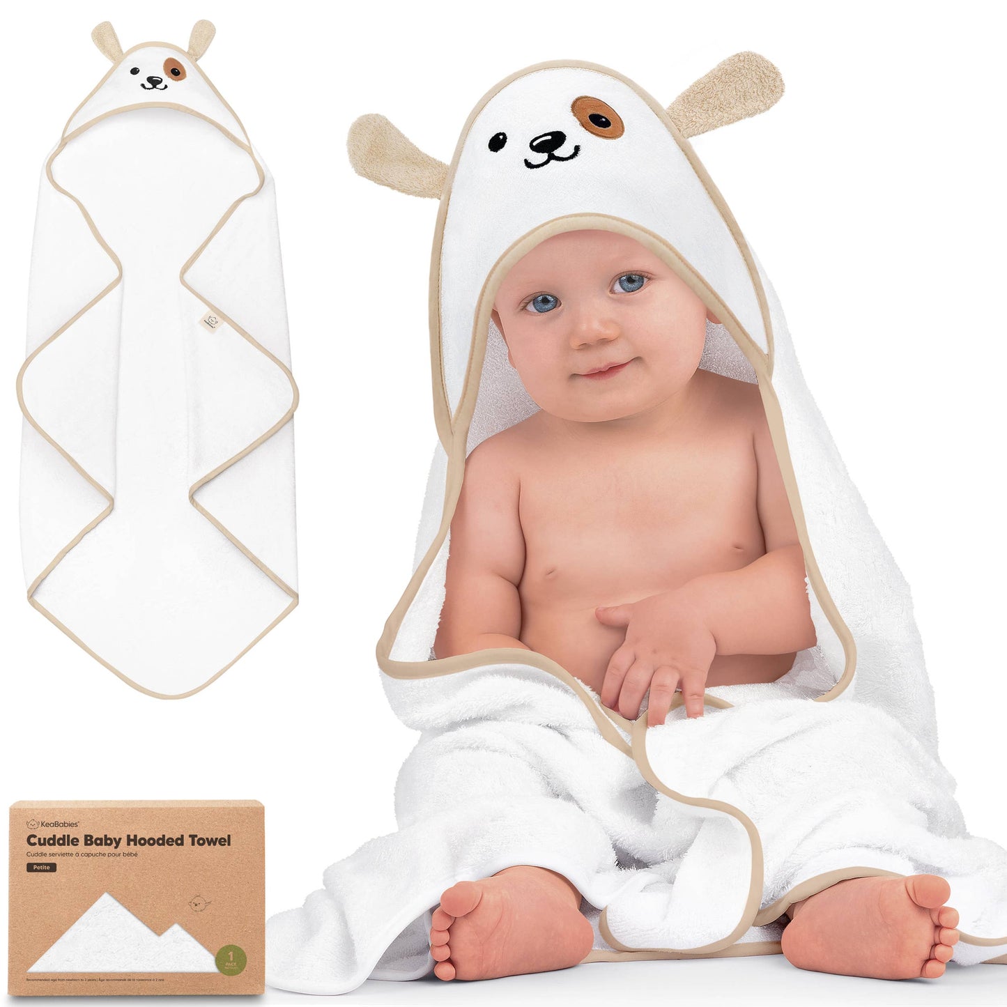 KeaBabies Cuddle Baby Hooded Towel