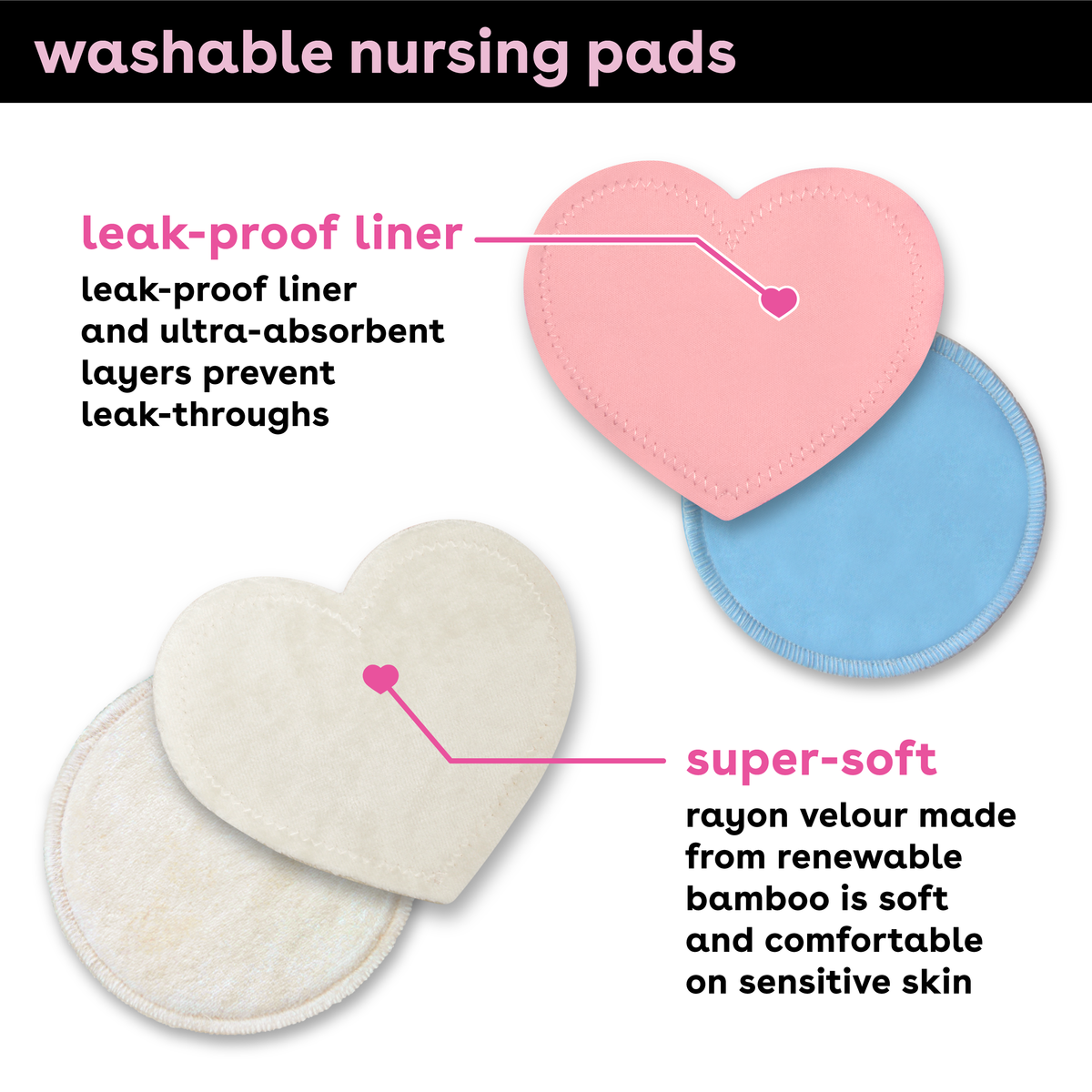 Combo pack nursing pads – 2 pairs