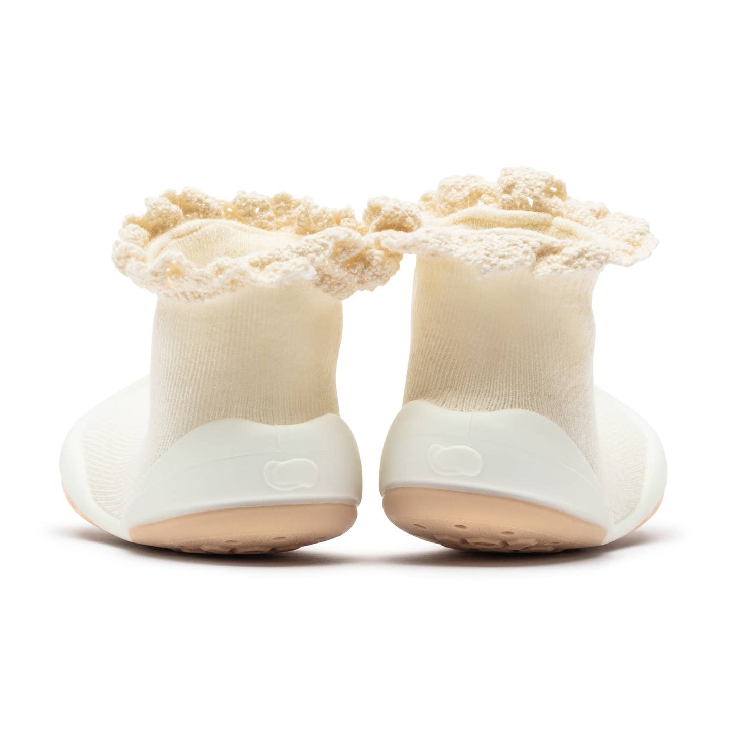 Komuello first walker baby sock shoes-Lace trim