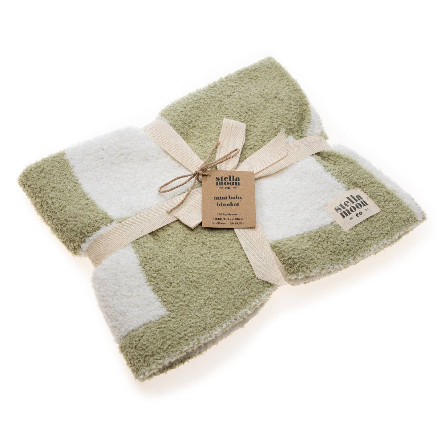 Luxe Checkered Mini Baby Blanket in Matcha