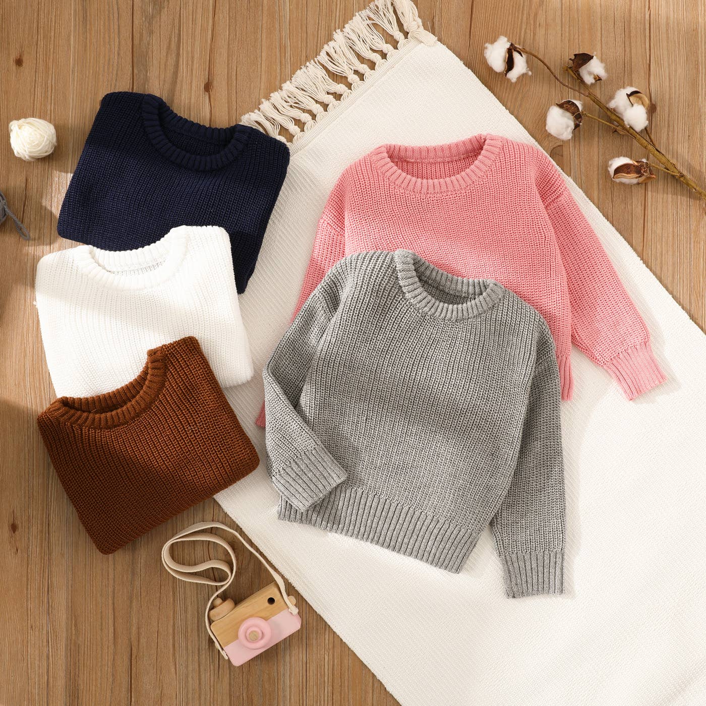 Baby Solid Long sleeve Knitted Sweater Pullover