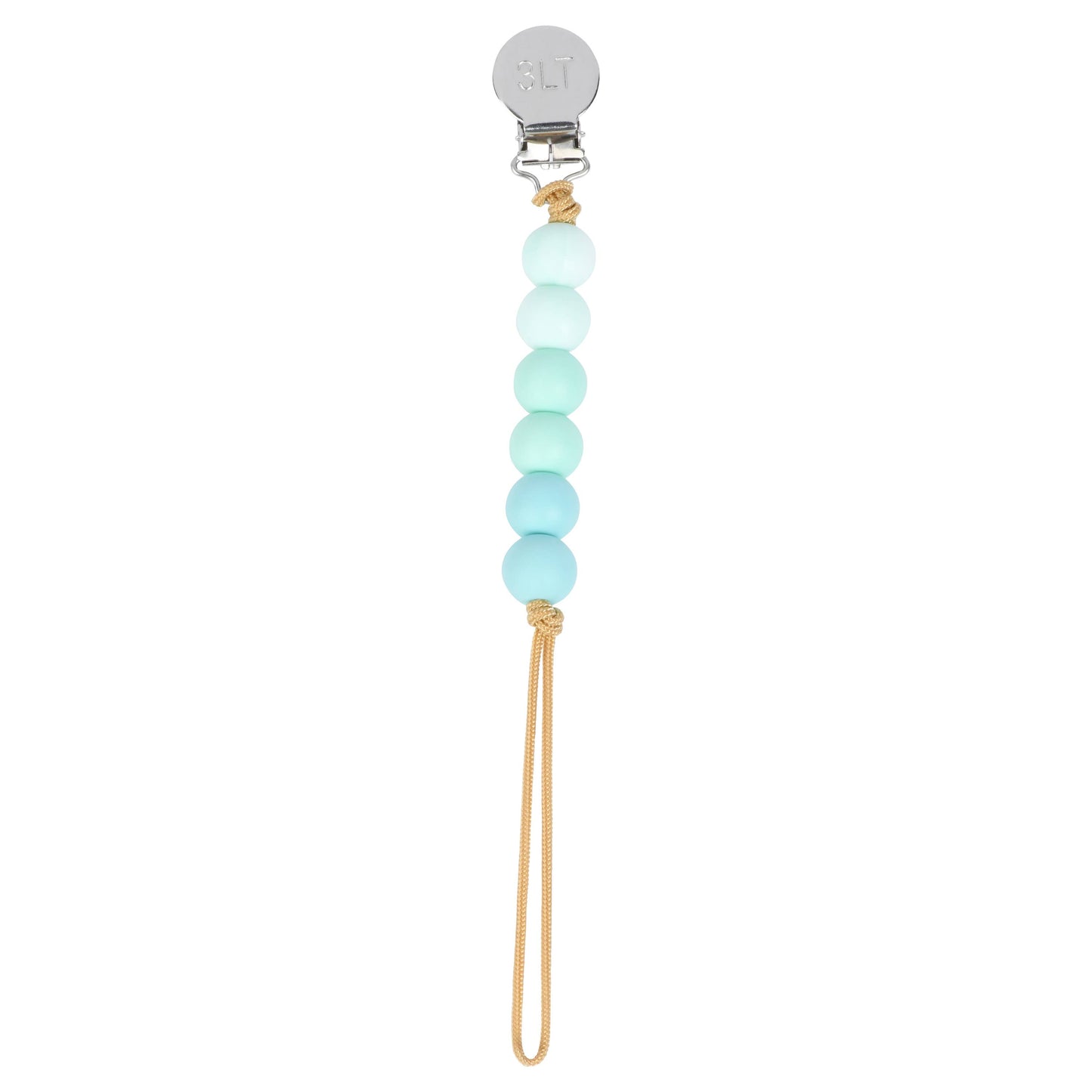 Turquoise Ombre Beaded Pacifier Clip