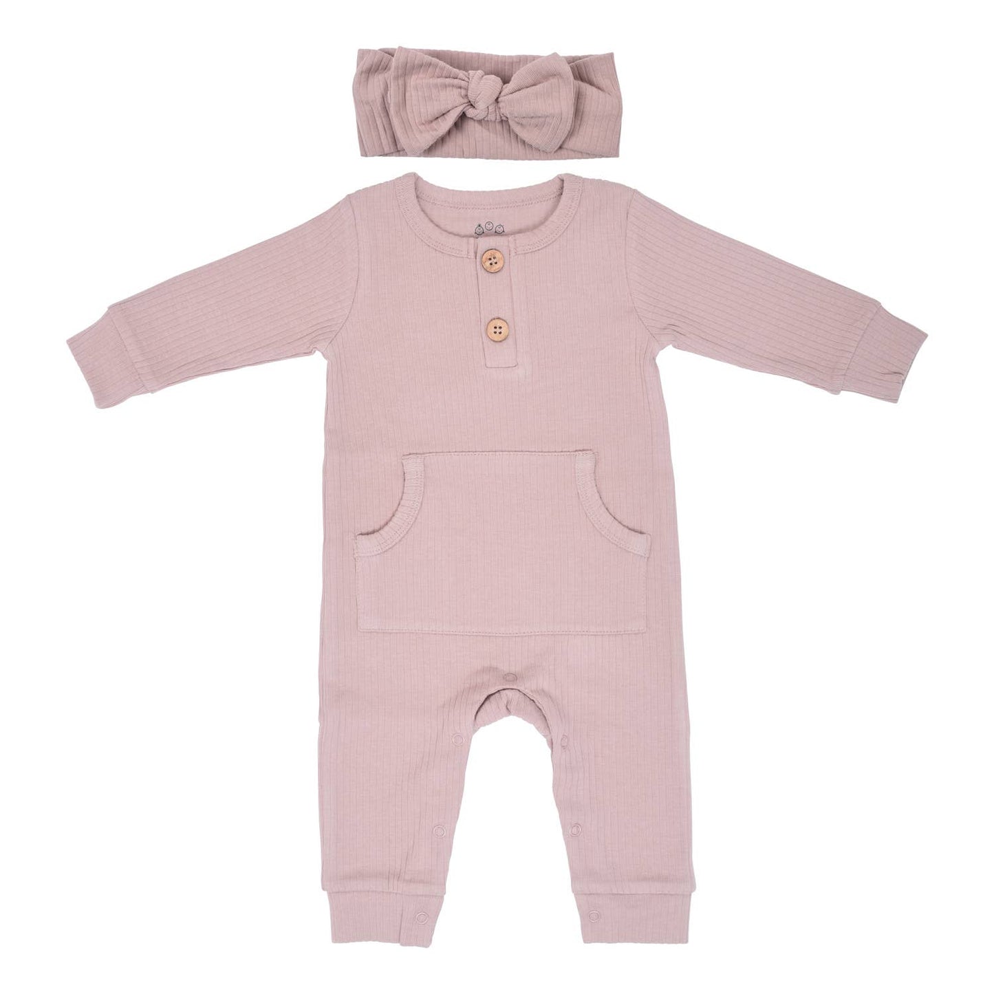 Baby Ribbed Playsuit with Pockets and Bow