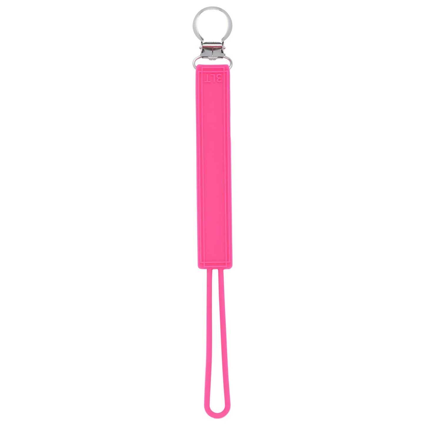 Classic Hot Pink All Silicone Modern Pacifier Clip