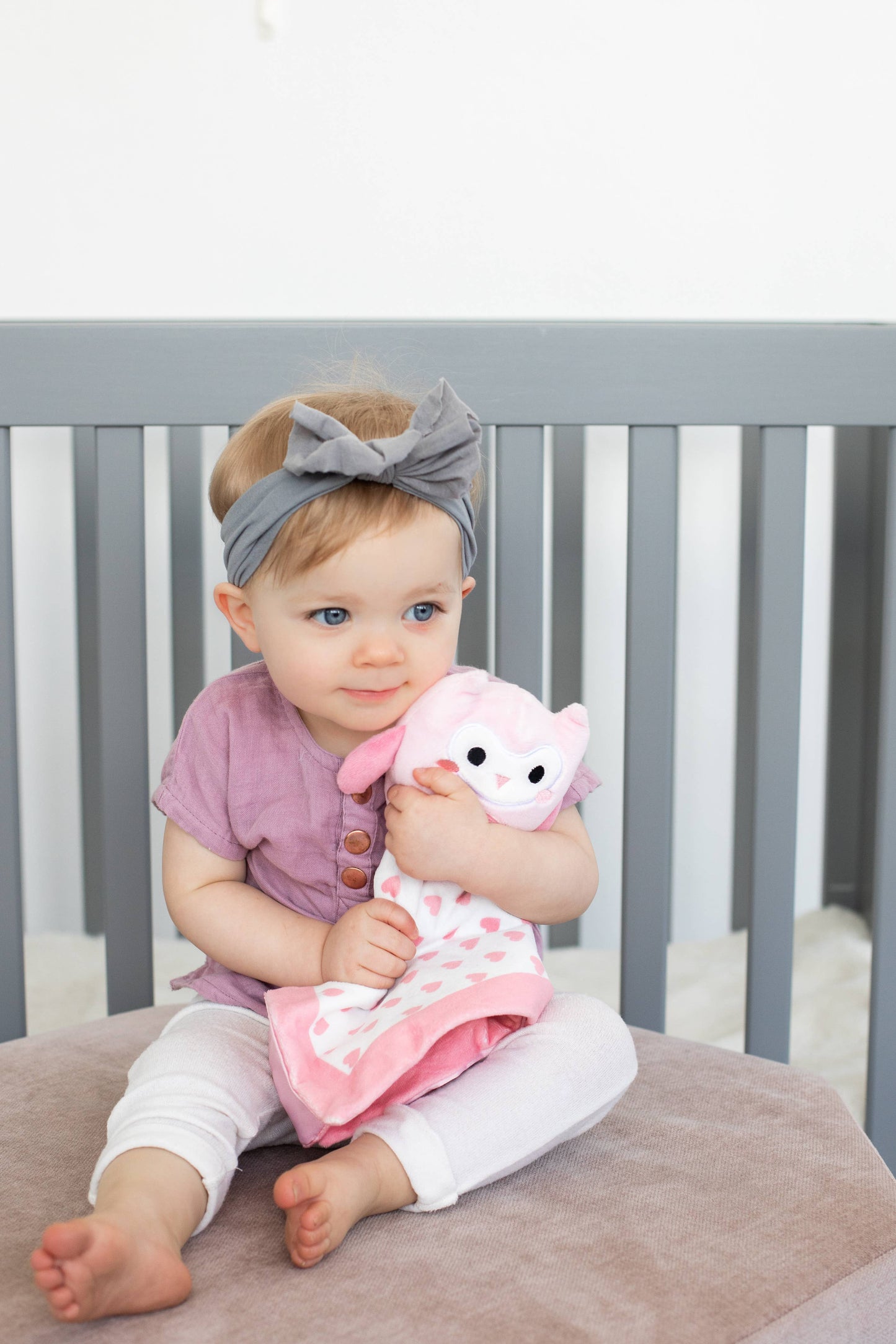 Owl Lovey Blanket, Baby Blanket Pink