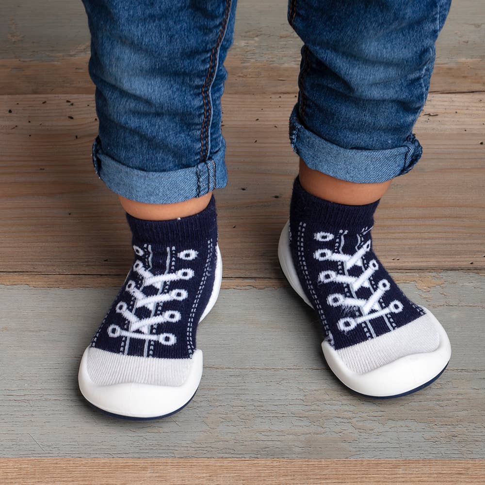 Komuello first walker baby sock shoes-Sneakers - Navy