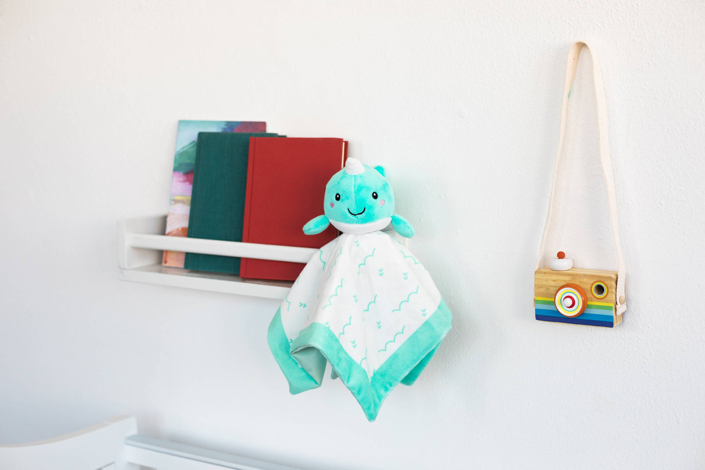 Narwhal Lovey Blanket, Baby Blanket Blue