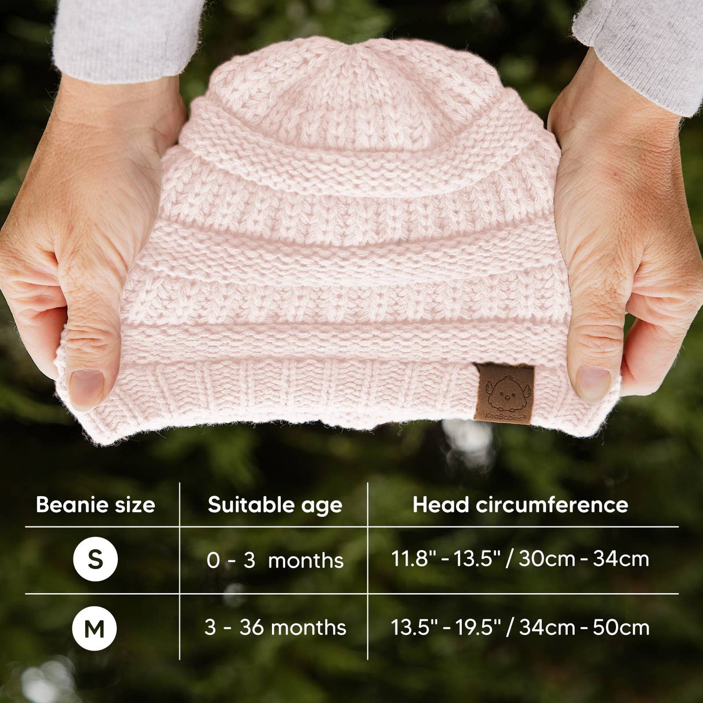 KeaBabies 3-Pack Warmzy Baby Beanies (Sweet Pea, M)