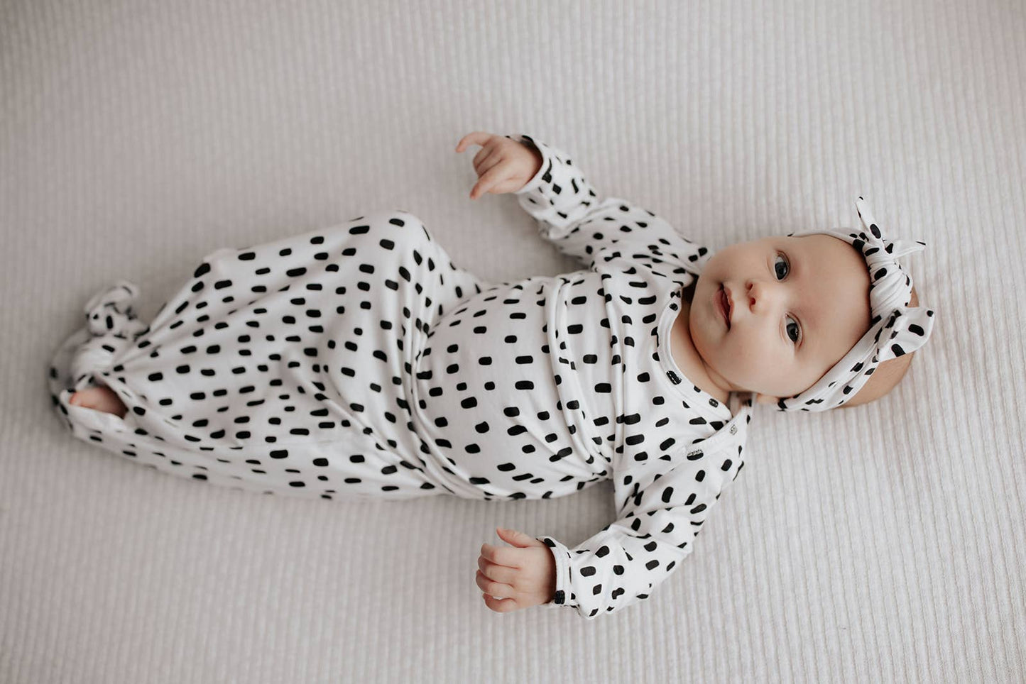 Black & White Poka Dot Knotted Gown