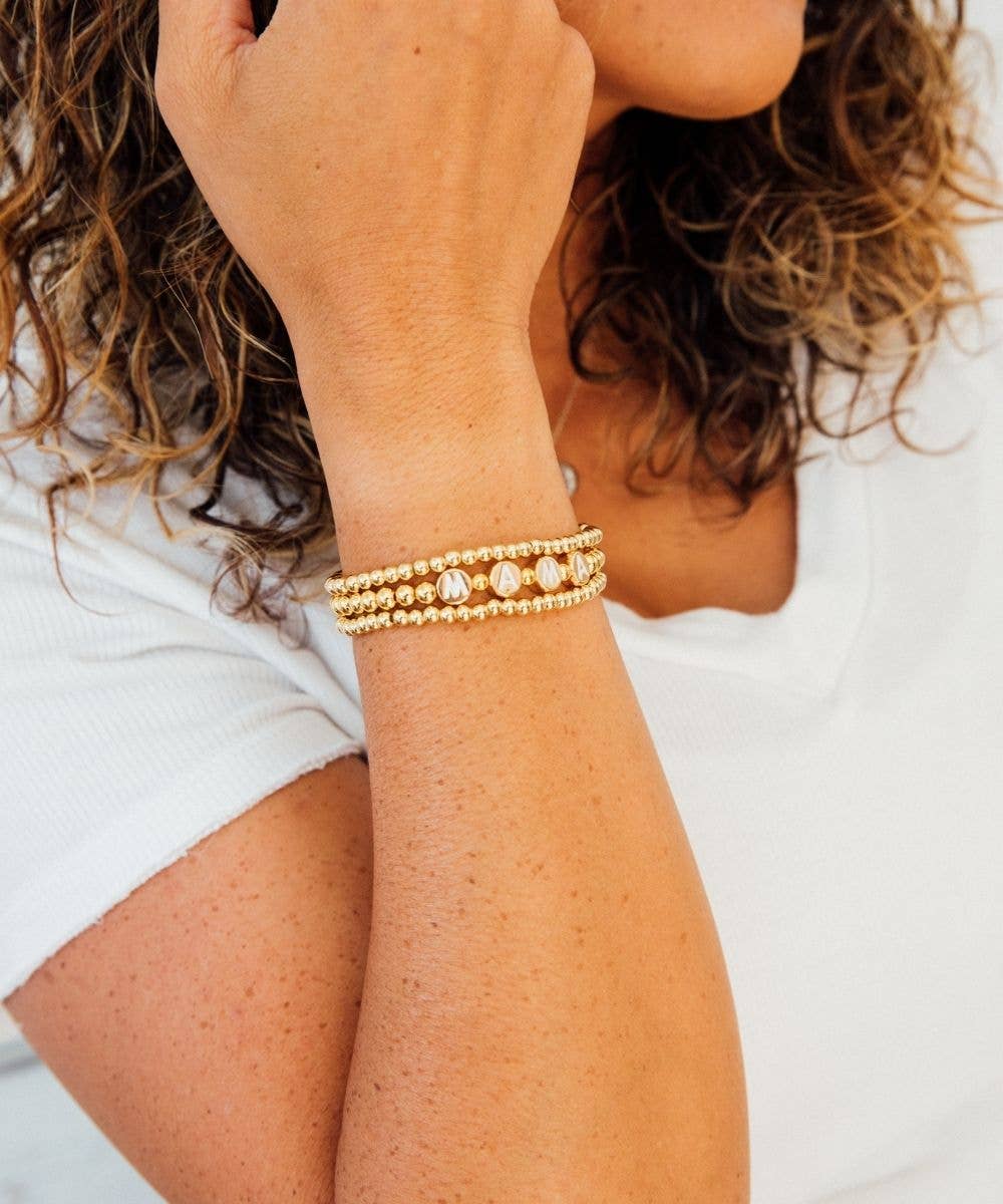 Mama Bracelet Set | 18K Gold Plated Set of 3 for Mom