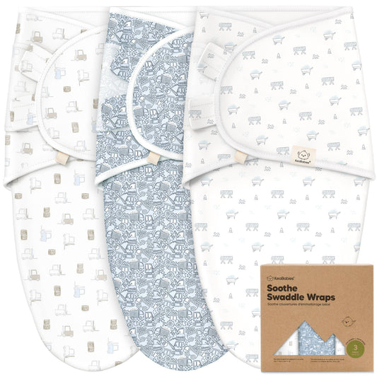 3pk Soothe Baby Swaddles 0-3 Months, Sleep Sack for Newborns