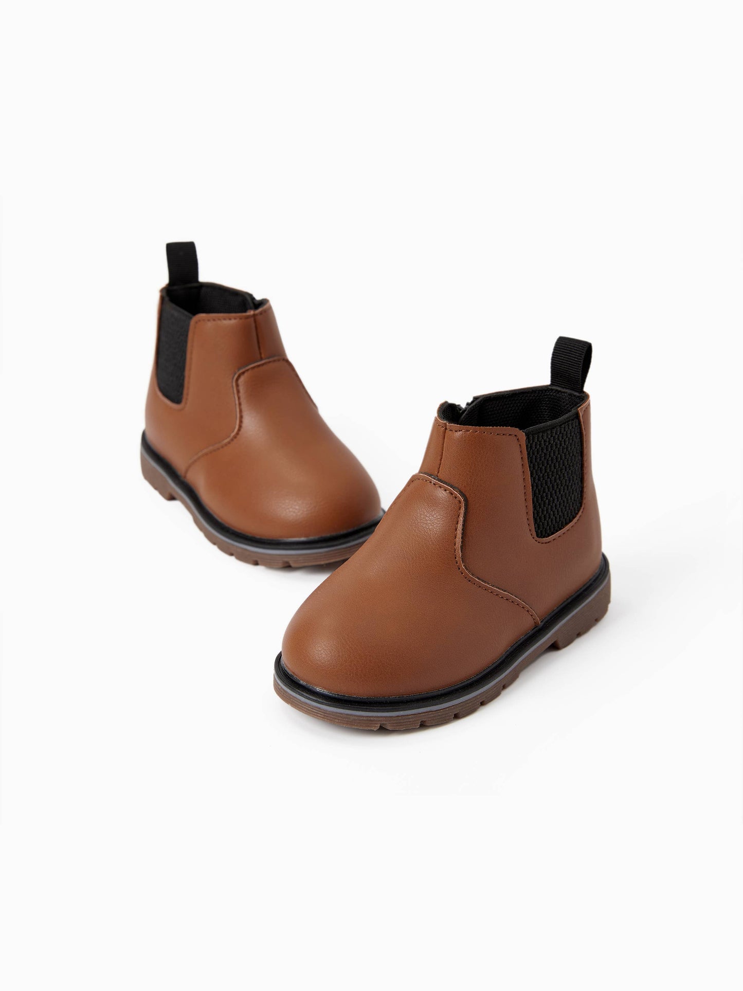 Kids' Spandex PU Leather Boots with Zipper - Solid Color