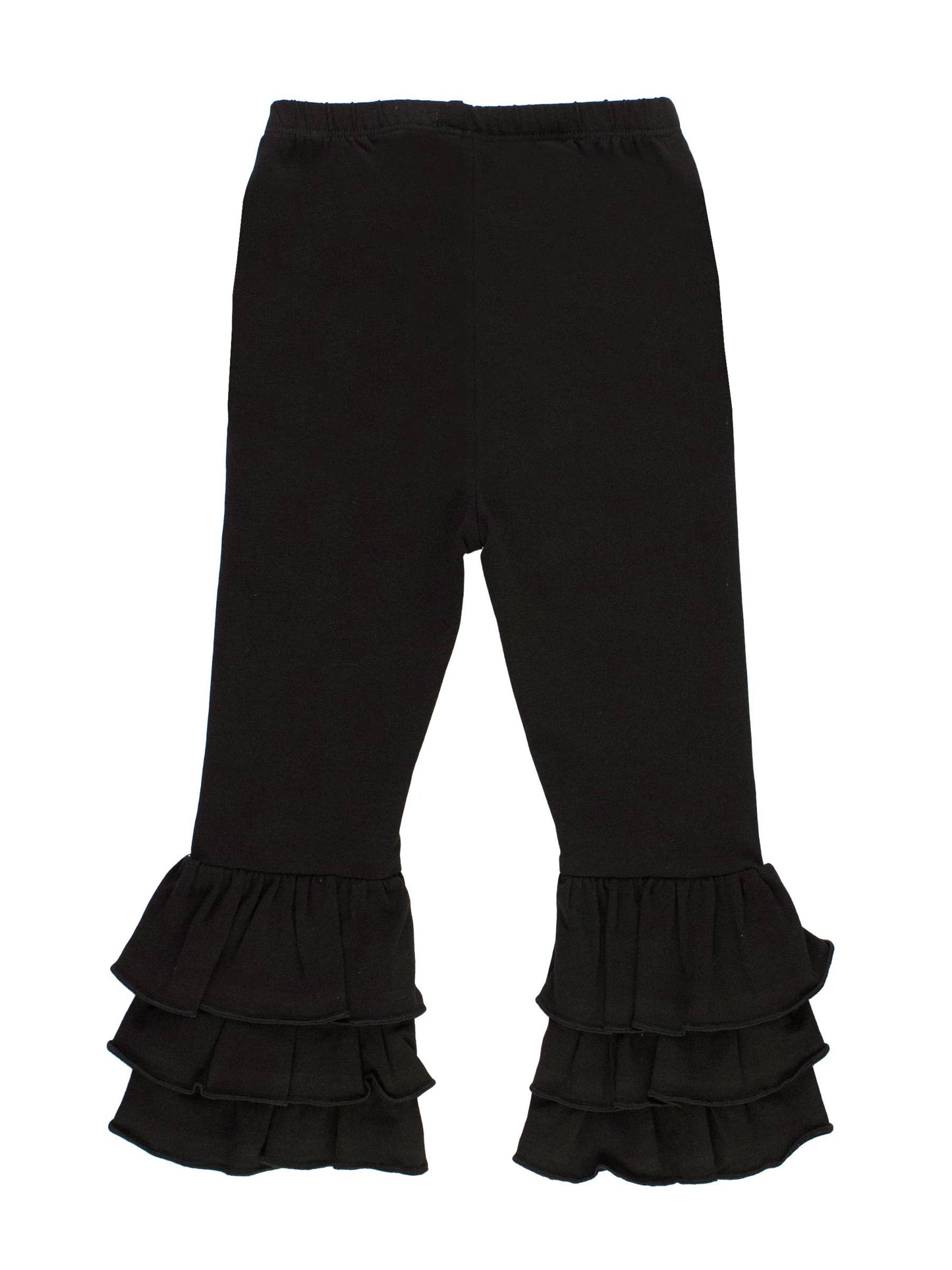 Girls Black Ruffle Flare Pants