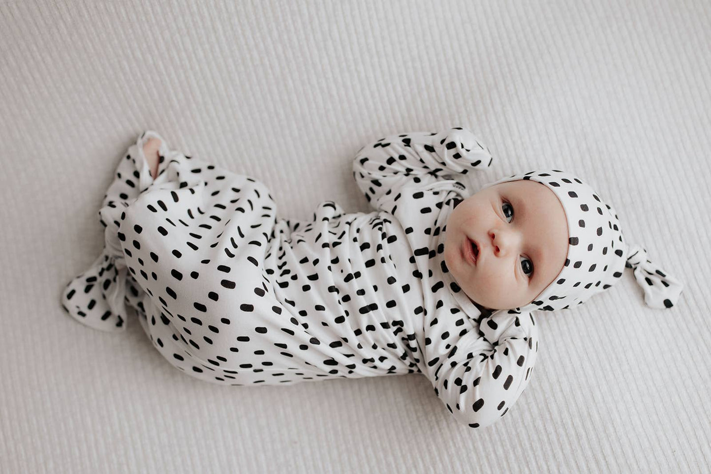 Black & White Poka Dot Knotted Gown