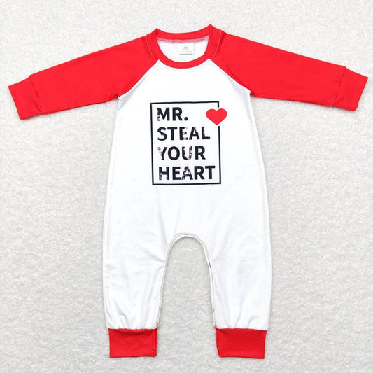 Baby Infant Boys Steal Hearts Valentines Long Sleeve Rompers