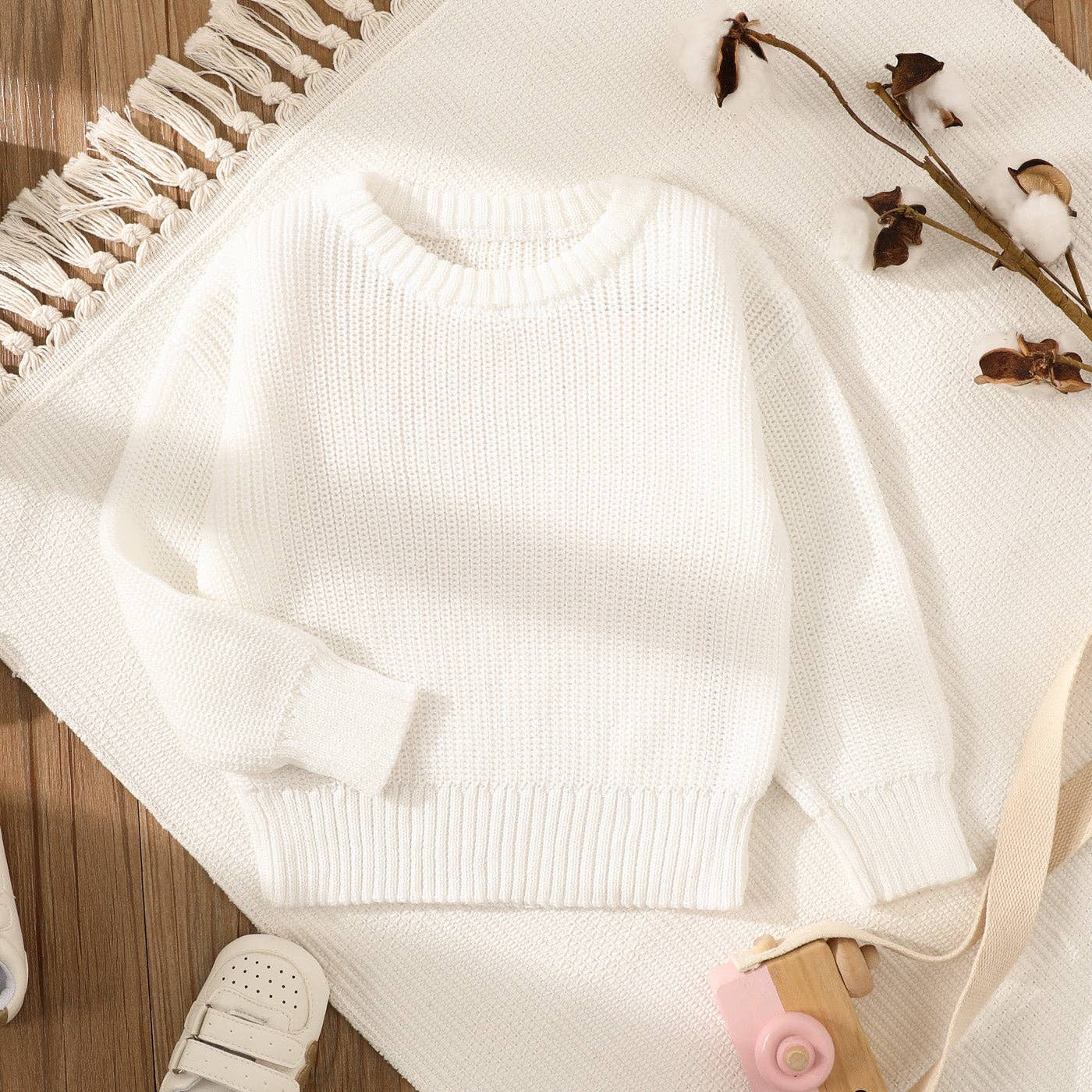 Baby Solid Long sleeve Knitted Sweater Pullover