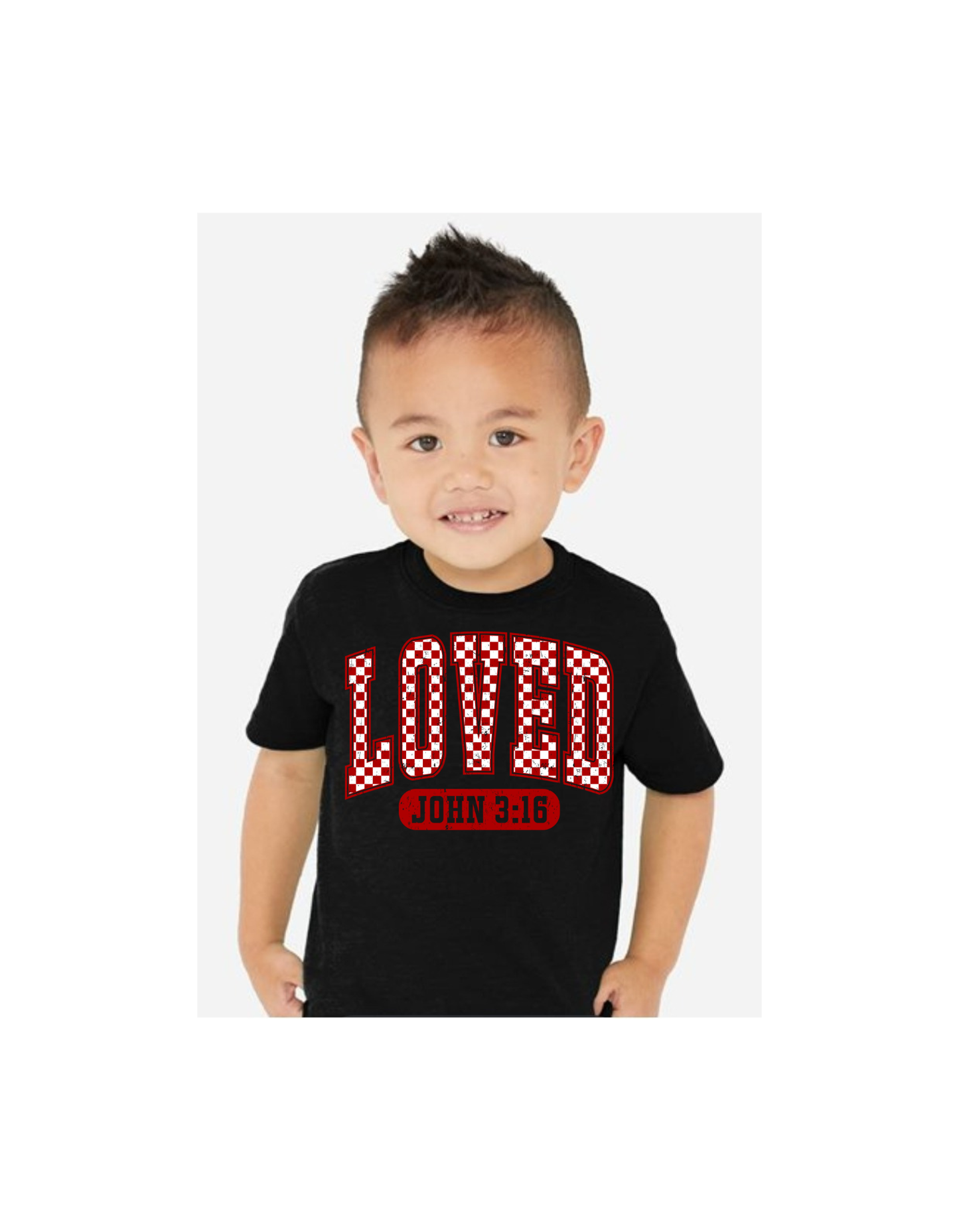 Loved john 3:16 kids graphic tee