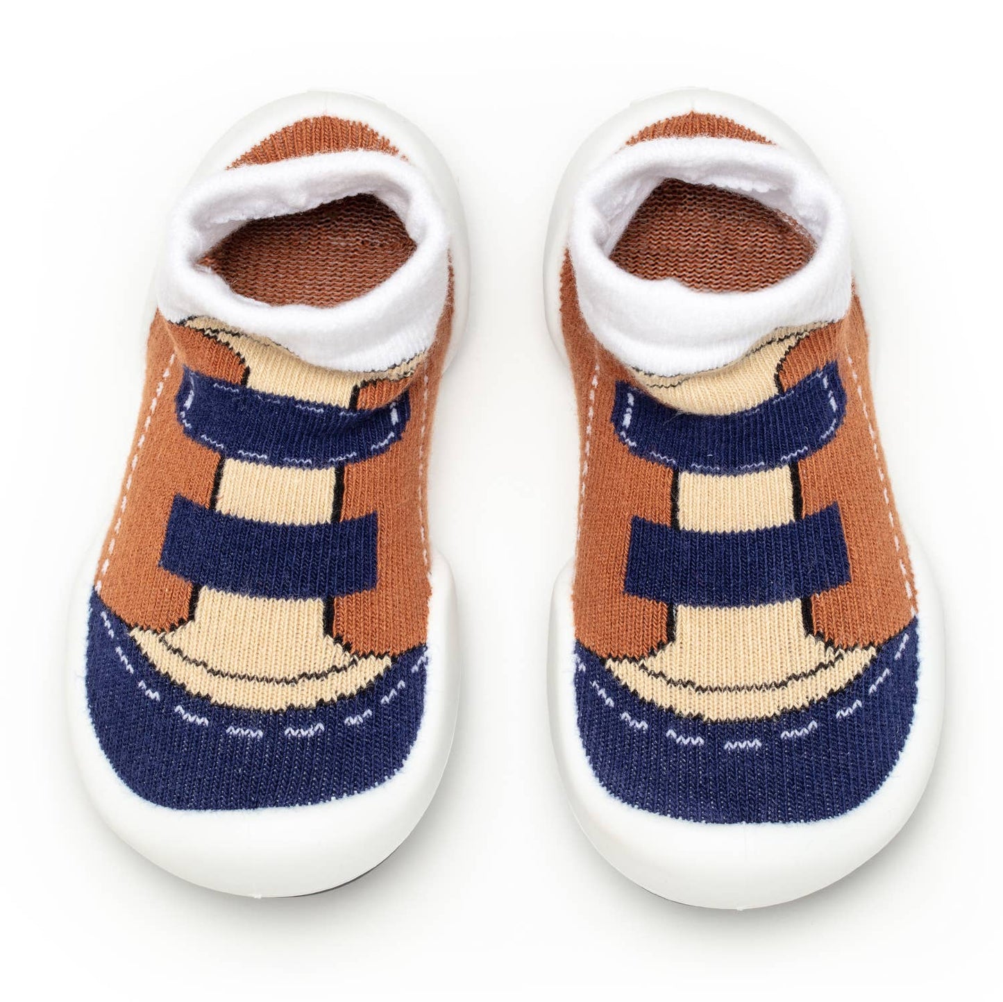 Komuello first walker baby sock shoes-Walker - Brown