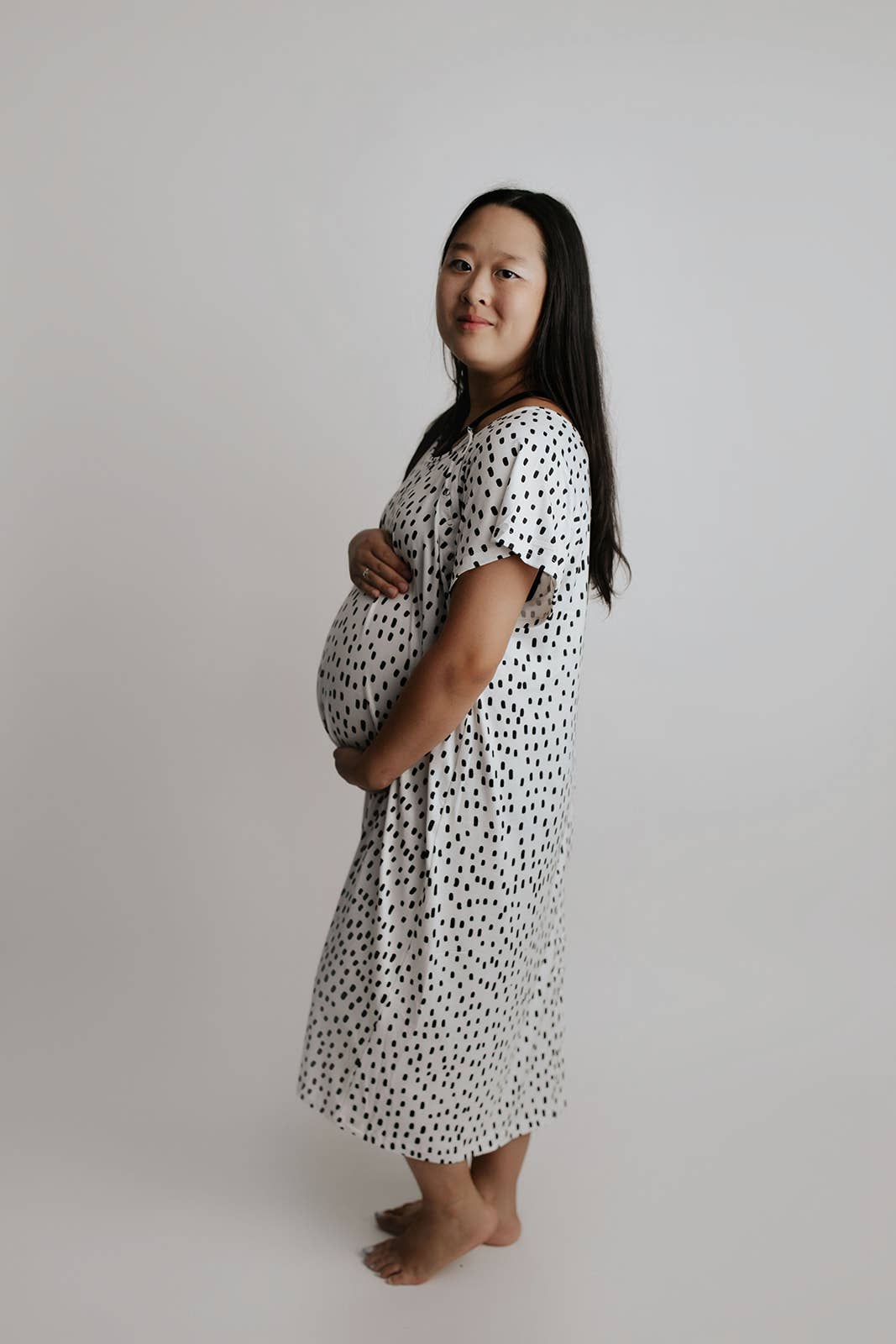 Dot Maternity Mommy Labor and Delivery/ Nursing Gown