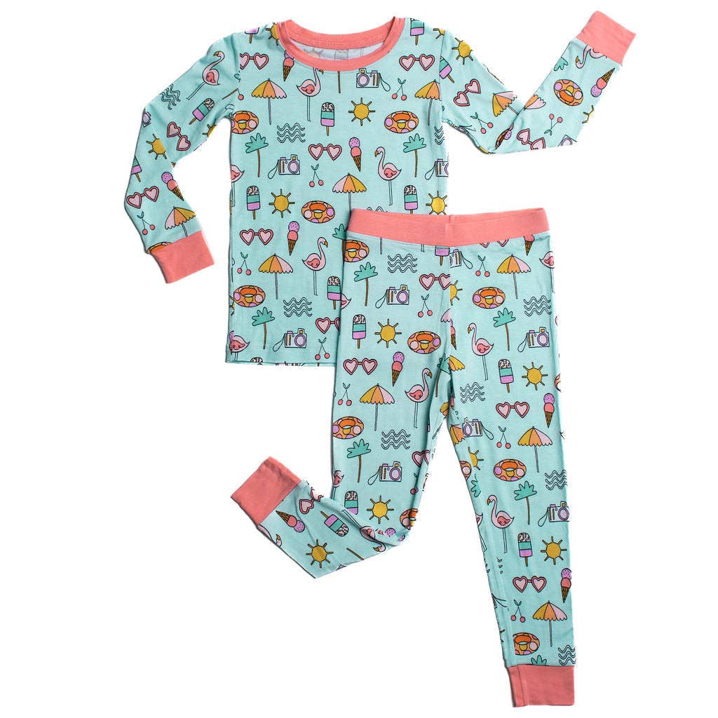 Pool Party Two-Piece Bamboo Viscose Pajama Set