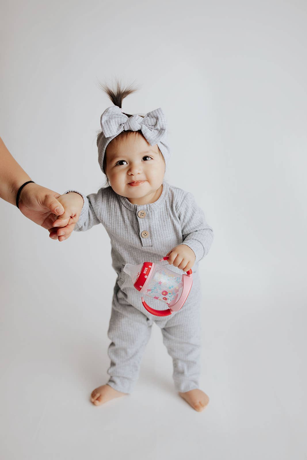 Baby Ribbed Playsuit with Pockets and Bow