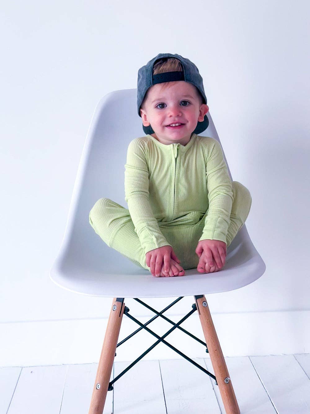 Limeade Ribbed Bamboo Toddler Zippy Romper