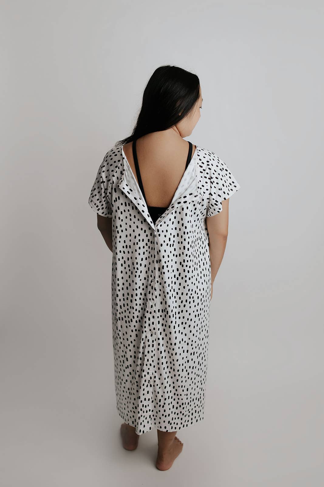 Dot Maternity Mommy Labor and Delivery/ Nursing Gown