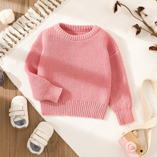 Baby Solid Long sleeve Knitted Sweater Pullover