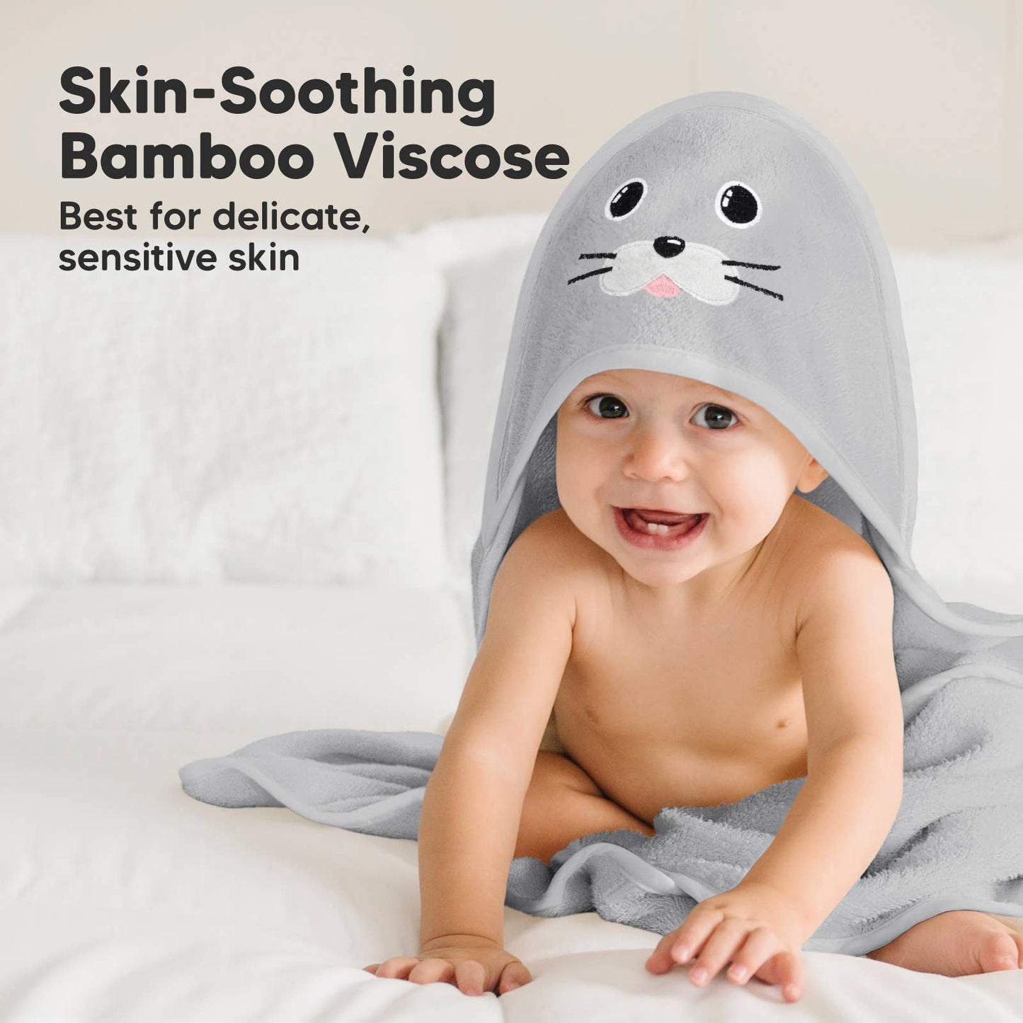 KeaBabies Cuddle Baby Hooded Towel