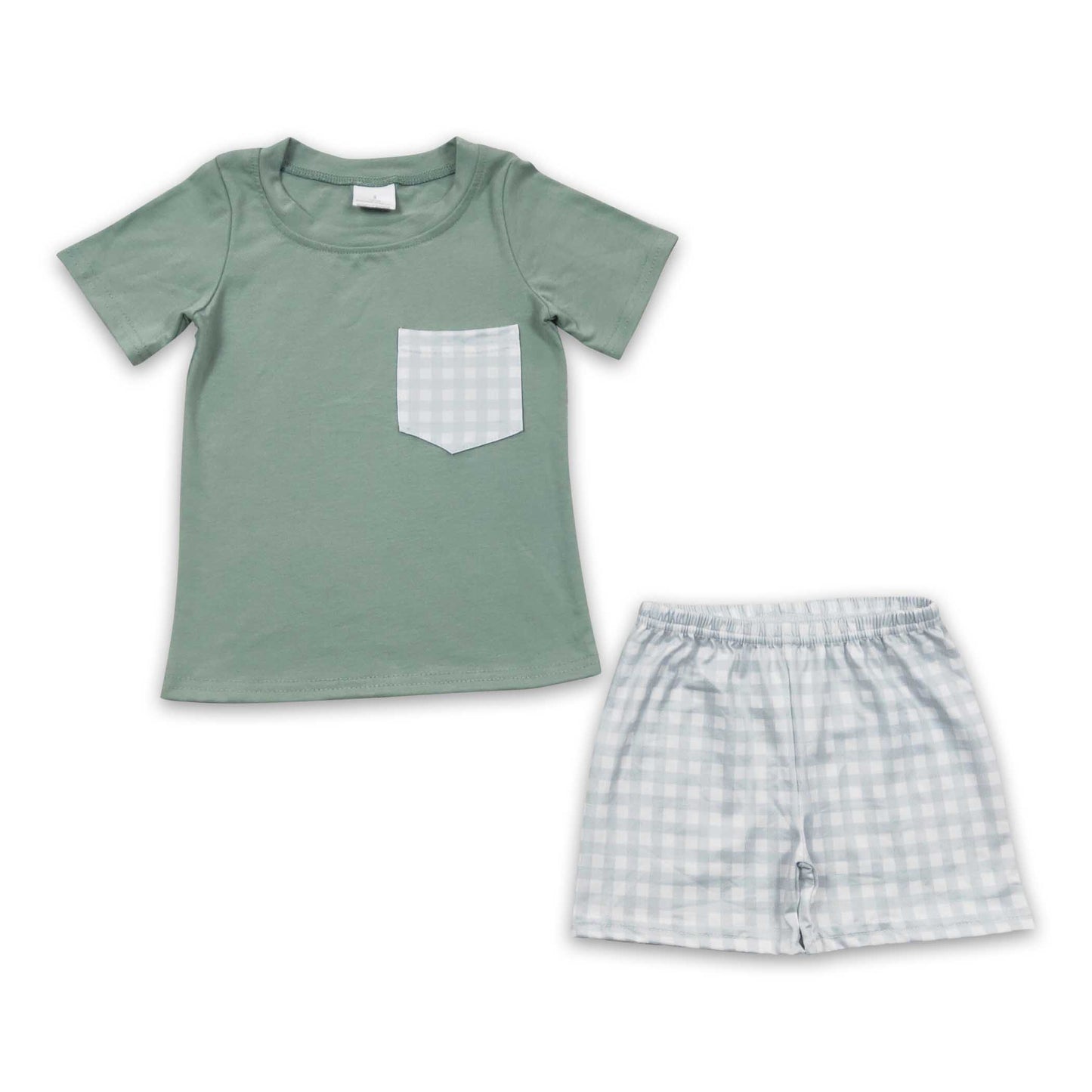 Pocket shirt plaid shorts baby boy summer outfits