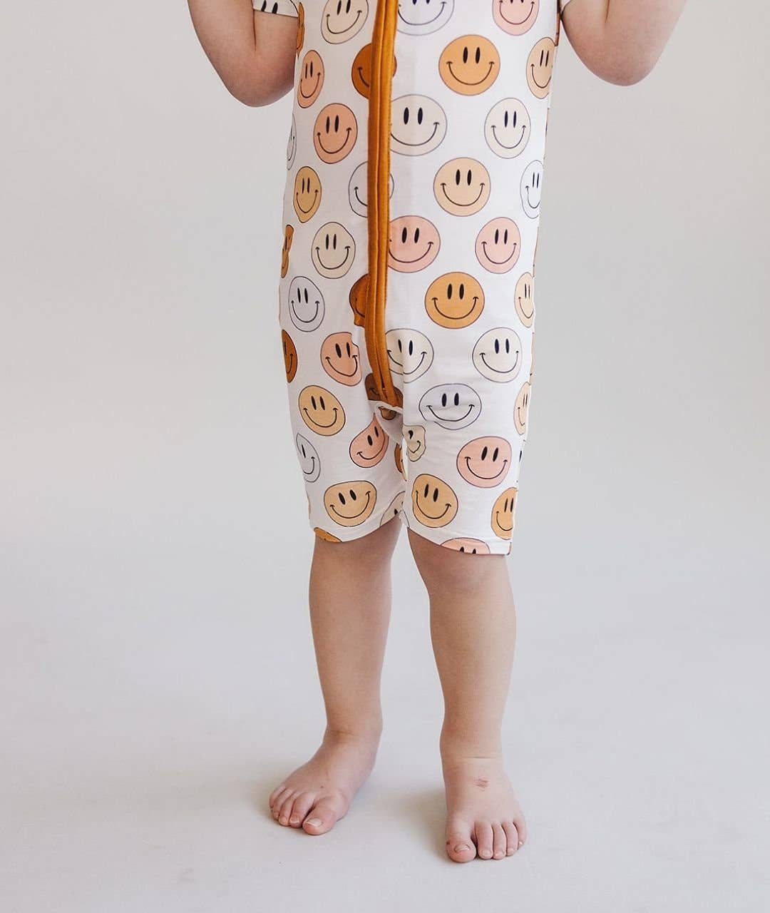 Smiley Bamboo Baby Clothing Short Romper | Copper