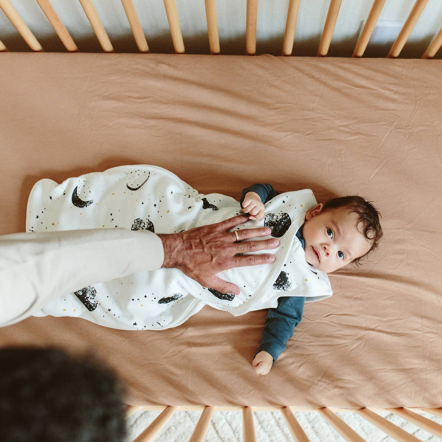 Viscose Bamboo + Organic Cotton Crib Sheet - Sandstone