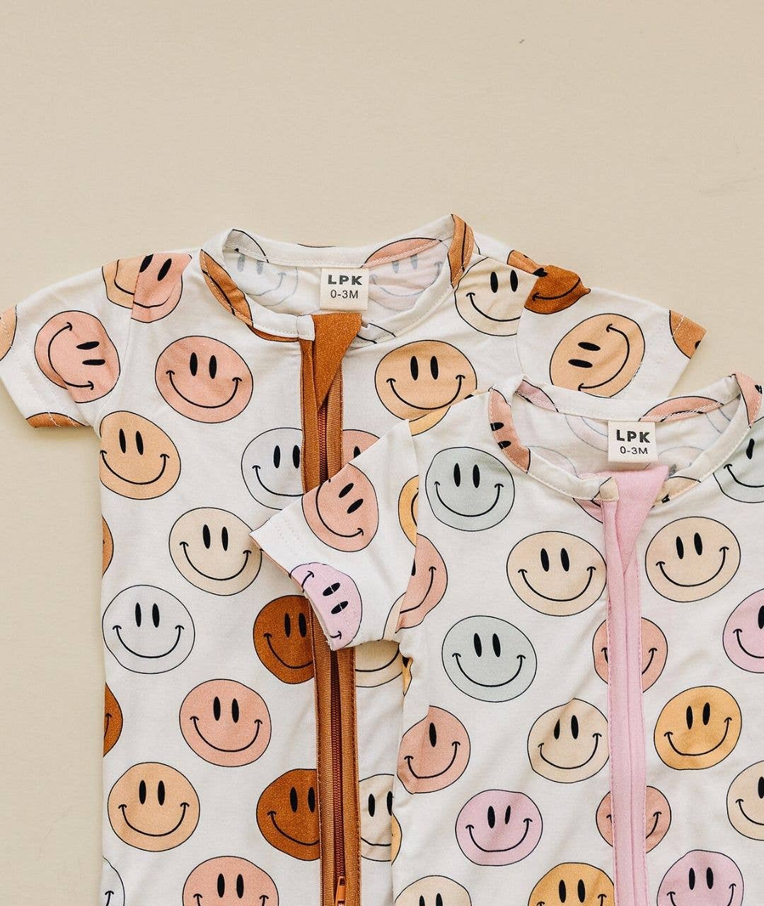 Smiley Bamboo Baby Clothing Short Romper | Copper