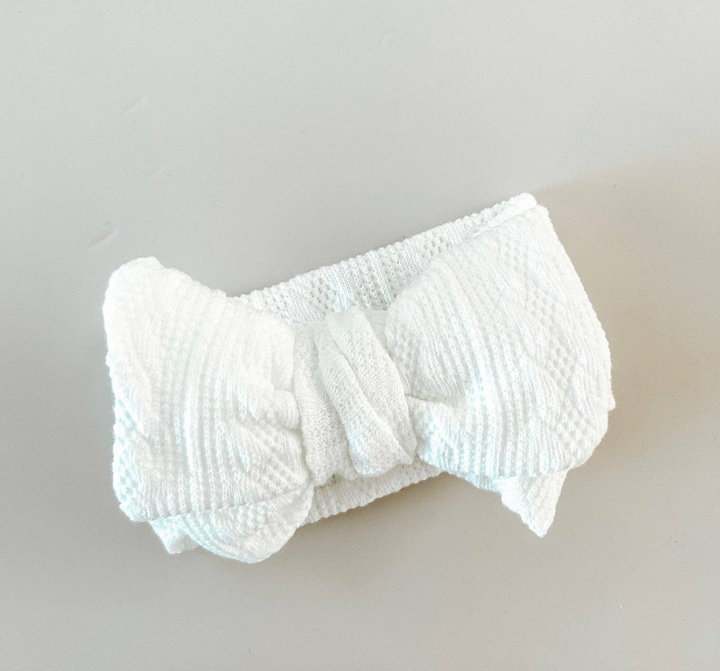 KNIT OVERSIZED BOW - WHITE