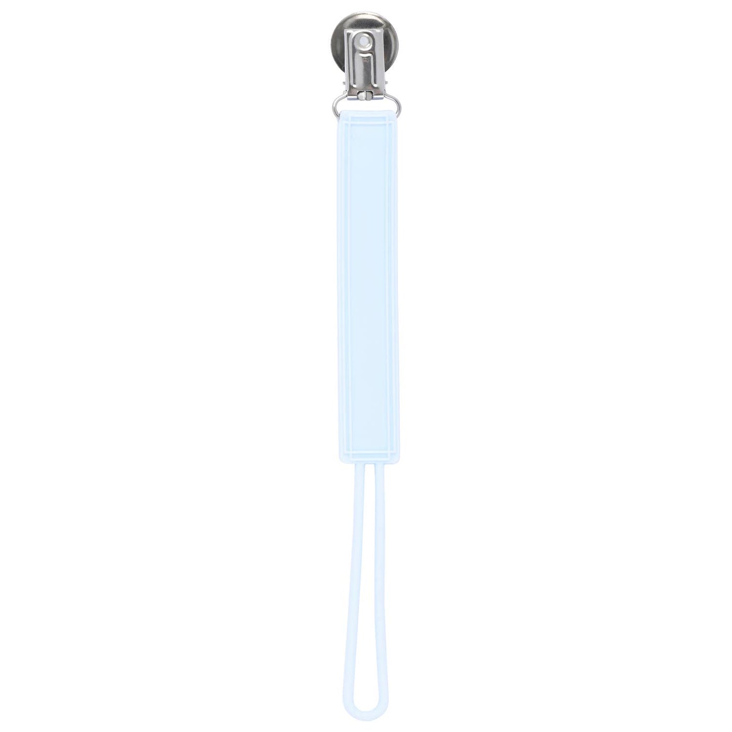 Classic Baby Blue All Silicone Modern Pacifier Clip