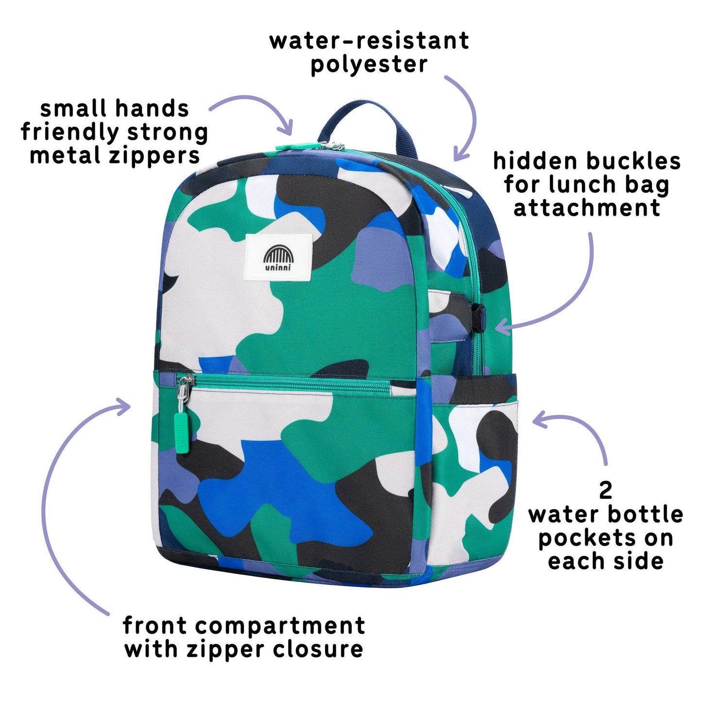 Ethan Backpack - Camo Kid Blue/Green