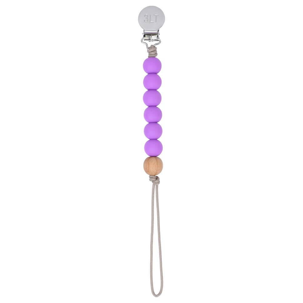 Orchid Beaded Pacifier Clip