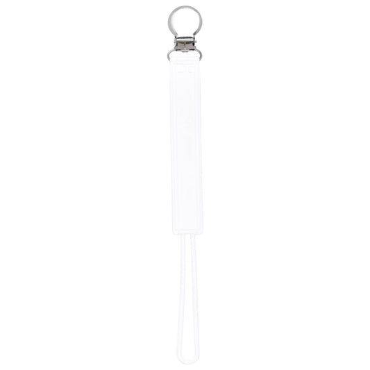 Classic White All Silicone Modern Pacifier Clip