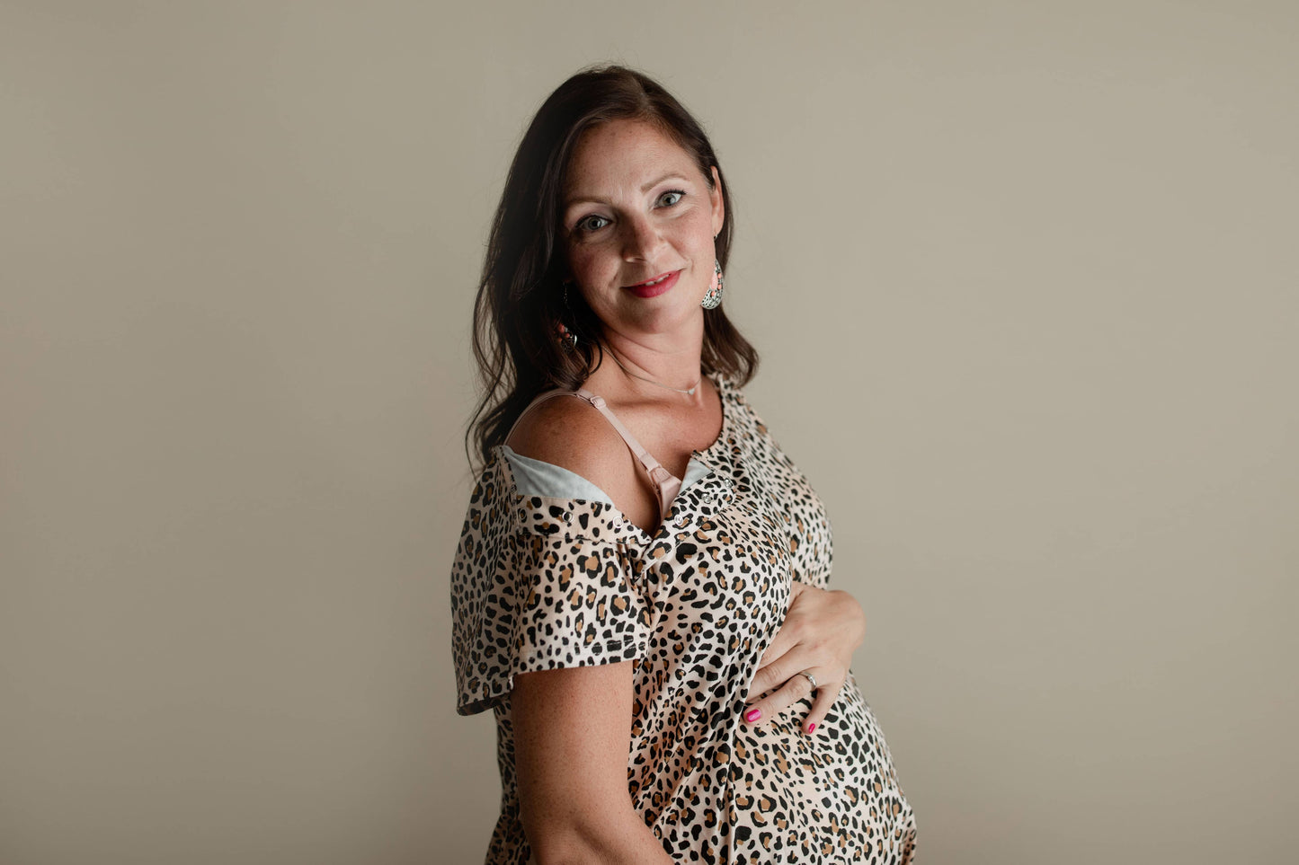 Leopard Maternity Mommy Labor and Delivery/ Nursing Gown