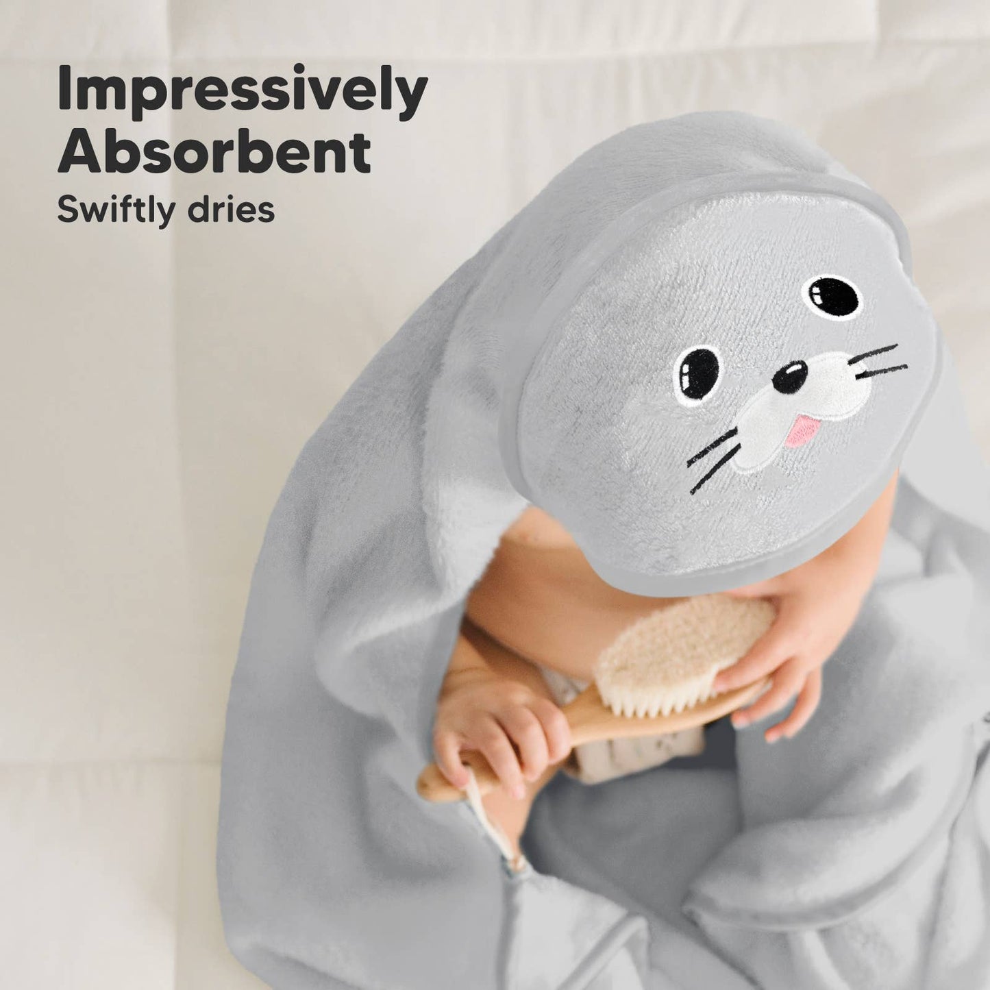 KeaBabies Cuddle Baby Hooded Towel