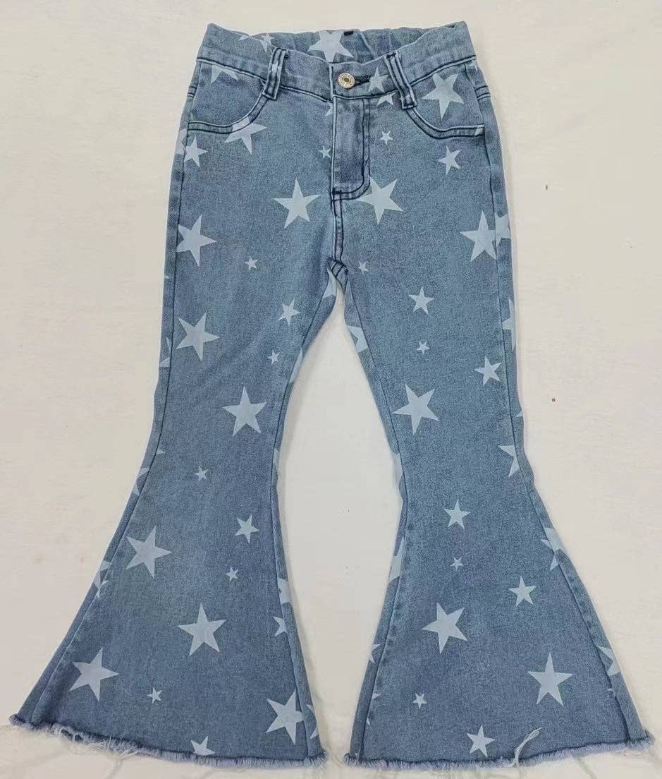 Baby Girls Star Western Denim Bell Jeans Pants